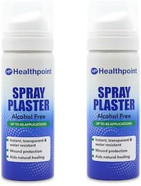Healthpoint - Spray Plaster Transparent Film Graze Cuts - Alcohol Free - 40ml - Two Pack Healthpoint - Spray Plaster Transparent Film Graze Cuts - Alcohol Free - 40ml - Two Pack