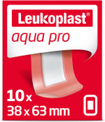 Leukoplast Aqua pro - Non-Sterile Wound Dressing Strips - Waterproof and Absorbent, First-aid Plasters - Protects While Swimming and Showering - Transparent - 2 Assorted Sizes - 20 Count