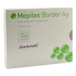 Mepilex 395260 Border Ag, Antimicrobial Absorbent Foam Dressing, 7 cm x 7.5 cm (Pack of 5) Mepilex 395260 Border Ag, Antimicrobial Absorbent Foam Dressing, 7 cm x 7.5 cm (Pack of 5)