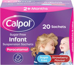 Calpol Sugar-Free Infant Suspension Paracetamol Sachets (20 x 5ml), Calpol Sachets with Strawberry Flavour Paracetamol for Fever & Pain Relief, Suitable for 2+ Months Babies &Kids Calpol Sugar-Free Infant Suspension Paracetamol Sachets (20 x 5ml), Calpol Sachets with Strawberry Flavour Paracetamol for Fever & Pain Relief, Suitable for 2+ Months Babies &Kids