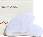 Rena Chris Stainless Steel Gua Sha, Metal Gua Sha for Jawline Sculpting and Puffiness Reducing, Facial Massage Tool, Skin Care Gift (Silver)