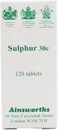 Ainsworths 30C Sulphur Homoeopathic Remedy - Pack of 120 Tablets