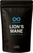 Charava Lion's Mane Mushroom Powder - 100% Organic - 2,000mg per Serving - Vegan & Non GMO - High Strength - 60g - 30 Day Serving - Cognitive Function Support & Memory Booster - Adaptogens for Energy
