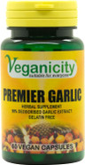 Veganicity Premier Garlic : Digestive Health Plant Supplement : 60 Capsules