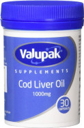 Valupak Cod Liver Oil Capsules High Strength 1000mg 30 Capsules