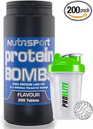 Nutrisport Chewable Protein Bombs 200 Tablets + Shaker (Strawberry)