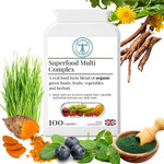 Complementary Supplements - Organic Superfood Multi Complex - Wholefood Nutrition  Chlorella, Spirulina, Turmeric, Kelp, Organic Herbs, Vegetables, Fruits + Digestive Enzymes - 100 Capsules