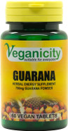 Veganicity Guarana 750mg : Energy & Focus Supplement : 60 Tablets, in a Planet-Friendly 99% Recycled Pot