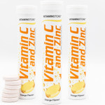 Vitamin Store Vitamin C and Zinc Effervescent Tablets - 3 Packs of 20 Orange Flavoured Fizzy Dissolvable Tablets for a Healthy Immune System - Vegan - One-a-Day VIT C and Zinc Supplement Vitamin Store Vitamin C and Zinc Effervescent Tablets - 3 Packs of 20 Orange Flavoured Fizzy Dissolvable Tablets for a Healthy Immune System - Vegan - One-a-Day VIT C and Zinc Supplement