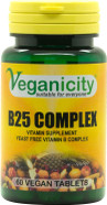 Veganicity B25 Complex : Vitamin B Supplement : 60 Tablets, in a Planet-Friendly 99% reccyled Pot
