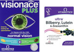 Visionace Plus -56 Tablets Bundle with Vitabiotics Ultra Bilberry, Lutein and Zeaxanthin - 30 Tablets Visionace Plus -56 Tablets Bundle with Vitabiotics Ultra Bilberry, Lutein and Zeaxanthin - 30 Tablets