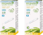 Masmi Regular Applicator Tampons Organic Cotton, Plastic Free, 100% Biodegradable, Perfume, Hypoallergenic, Chlorine and Dioxin Free (Twin Pack) Masmi Regular Applicator Tampons Organic Cotton, Plastic Free, 100% Biodegradable, Perfume, Hypoallergenic, Chlorine and Dioxin Free (Twin Pack)