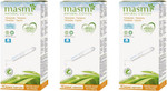 14 Masmi Super Plus Applicator Tampons Certified Organic Cotton, Hypoallergenic, Biodegradable, Perfume, Viscose, Rayon, Chlorine and Dioxin Free (Triple Pack)