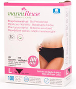 Washable Reusable Menstrual Period Pants Equivalent to 4 tampons Highly Absorbent, GOTS Organic Cotton, 100 Washes Masmi (Large), Black Washable Reusable Menstrual Period Pants Equivalent to 4 tampons Highly Absorbent, GOTS Organic Cotton, 100 Washes Masmi (Large), Black