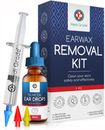 Medi Grade Ear Wax Removal Kit with Olive Oil Ear Drops, 10ml - The Original Ear Syringe Kit with Ear Wax Removal Drops for Softening and Safely Removing Earwax - Gentle Ear Cleaner Ear Wax Remover Medi Grade Ear Wax Removal Kit with Olive Oil Ear Drops, 10ml - The Original Ear Syringe Kit with Ear Wax Removal Drops for Softening and Safely Removing Earwax - Gentle Ear Cleaner Ear Wax Remover