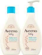 Aveeno Baby, Daily Care Set, Hair and Body Wash Plus Moisturising Lotion, for Sensitive Skin, 250 ml Aveeno Baby, Daily Care Set, Hair and Body Wash Plus Moisturising Lotion, for Sensitive Skin, 250 ml