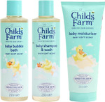 Childs Farm Baby Regime Bundle | Bubble Bath (250ml), Shampoo & Body Wash (250ml) and Body Moisturiser (200ml) | Baby Soft Scent | Suitable for Newborns with Sensitive, Dry, Itchy Skin Childs Farm Baby Regime Bundle | Bubble Bath (250ml), Shampoo & Body Wash (250ml) and Body Moisturiser (200ml) | Baby Soft Scent | Suitable for Newborns with Sensitive, Dry, Itchy Skin