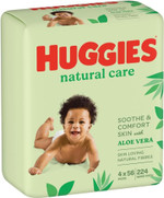 Huggies Natural Care Baby Wipes, 4 x 56 Count