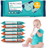 Mum & You Baby Wipes Multipack - 336 Biodegradable Wet Wipes (6 Packs) | 99.4% Water Wipes for Sensitive Newborn Skin | Baby Wipes Bulk, Bum Wipes, Wet Tissue, Eco-Friendly wet wipes baby Mum & You Baby Wipes Multipack - 336 Biodegradable Wet Wipes (6 Packs) | 99.4% Water Wipes for Sensitive Newborn Skin | Baby Wipes Bulk, Bum Wipes, Wet Tissue, Eco-Friendly wet wipes baby