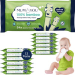 Mum & You Bamboo Baby Wipes Multipack - 100% Biodegradable Wet Bamboo Wipes (5 Packs), 99.4% Water Wipes for Sensitive Newborn Skin, Baby Wipes Multipack for Bum Wet Wipes Mum & You Bamboo Baby Wipes Multipack - 100% Biodegradable Wet Bamboo Wipes (5 Packs), 99.4% Water Wipes for Sensitive Newborn Skin, Baby Wipes Multipack for Bum Wet Wipes