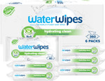 WaterWipes Hydrating Clean Baby Wipes, 360 Count (6 Packs), 99% Water-Based Wipes with Aloe Vera, Unscented, Packaging May Vary WaterWipes Hydrating Clean Baby Wipes, 360 Count (6 Packs), 99% Water-Based Wipes with Aloe Vera, Unscented, Packaging May Vary