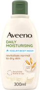 Aveeno Daily Moisturising Yogurt Body Wash, Vanilla & Oat Scent, With Prebiotic Oat and Probiotic Greek Yogurt, Suitable For Sensitive Skin, Gently Cleanses and Moisturises, 300ml Aveeno Daily Moisturising Yogurt Body Wash, Vanilla & Oat Scent, With Prebiotic Oat and Probiotic Greek Yogurt, Suitable For Sensitive Skin, Gently Cleanses and Moisturises, 300ml