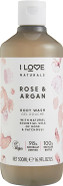I Love Naturals Rose & Argan Body Wash, Natural Oils Of Rose & Patchouli, Formulated Using Essential Oils For Silky Smooth & Moisturised Skin, 500ml I Love Naturals Rose & Argan Body Wash, Natural Oils Of Rose & Patchouli, Formulated Using Essential Oils For Silky Smooth & Moisturised Skin, 500ml