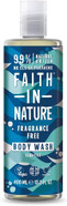 Faith In Nature Natural Fragrance Free Body Wash, Sensitive, Vegan and Cruelty Free, No SLS or Parabens, 400 ml