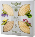 Aphrodite Set of 4 olive oil and donkey milk soap bars. Natural soap with donkey milk and unique scents for well-groomed skin - Olive Oil Soap Bar With Donkey Milk - Hand Soap - (4x85gr)