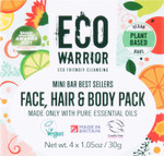 Eco Warrior Total Works Gift Pack - Shampoo Bar, Sensitive Face Bar, Hand & Body, Charcoal, Exfoliating and Shaving Soap - Natural, Eco Friendly, Vegan, Cruelty Free Soap Bars, 100g (Pack of 6)
