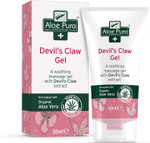 Aloe Pura Devil's Claw Gel with Organic Aloe Vera, Natural, Vegan, Cruelty Free, Paraben & SLS Free, Soothing, 50ml Aloe Pura Devil's Claw Gel with Organic Aloe Vera, Natural, Vegan, Cruelty Free, Paraben & SLS Free, Soothing, 50ml
