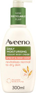 Aveeno Daily Moisturising Yogurt Body Cream, Apricot & Honey Scent, With Nourishing Oat & Greek Yogurt, 24-Hour Moisturisation, Suitable for Dry, Sensitive Skin, Rich Creamy Formula, 300ml