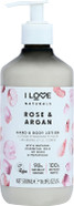 I Love Naturals Rose & Argan Hand & Body Lotion, Essential Oils Of Rose & Patchouli, Crafted With Ingredients Such as Shea Butter, 500ml