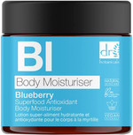 Dr Botanicals Natural Care Blueberry & Juniper berry Superfood Antioxidant intensely moisturizing Body Moisturiser with Vitamin C & E. Vegan & Cruelty Free 60ml