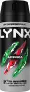Lynx Africa Antiperspirant Deodorant Spray 72-hour protection against odour and wetness no-fuss aerosol for all-day freshness 150 ml Lynx Africa Antiperspirant Deodorant Spray 72-hour protection against odour and wetness no-fuss aerosol for all-day freshness 150 ml