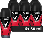 Sure Men Original Anti-Perspirant Roll On Men's Deodorant with MotionSense technology for 48 hour protection against sweat and odour 6x 50 ml Sure Men Original Anti-Perspirant Roll On Men's Deodorant with MotionSense technology for 48 hour protection against sweat and odour 6x 50 ml