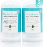 Crystal Deodorant Stone, Crystal Active, 100% Natural, Long Lasting, Single Ingredient, No Aluminum Chlorohydrate or Chemicals, Unscented/Odorless, Thai Crystal Stone, Men and Women, 60g (2 pack) Crystal Deodorant Stone, Crystal Active, 100% Natural, Long Lasting, Single Ingredient, No Aluminum Chlorohydrate or Chemicals, Unscented/Odorless, Thai Crystal Stone, Men and Women, 60g (2 pack)