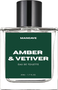 ManCave Amber & Vetiver Men's EDT 50ml, Warm Earthy Men Cologne, Men Fragrance, Aftershave, Perfume for him, natural Fragrance, long lasting scent, Perfect present