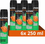 Lynx Jungle Fresh Aerosol Body Spray deodorant with a palm leaves & amber scent 48 hours of odour-busting zinc tech 6x 250 ml Lynx Jungle Fresh Aerosol Body Spray deodorant with a palm leaves & amber scent 48 hours of odour-busting zinc tech 6x 250 ml