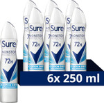 Sure Nonstop Protection Cotton Dry Anti-Perspirant Aerosol Women's Deodorant Spray with Body Heat Activated tech. and a fresh cotton sheets fragrance for 72 hour odour and sweat protection 6x 250 ml Sure Nonstop Protection Cotton Dry Anti-Perspirant Aerosol Women's Deodorant Spray with Body Heat Activated tech. and a fresh cotton sheets fragrance for 72 hour odour and sweat protection 6x 250 ml
