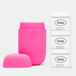 Fussy - Natural Refillable Deodorant - Aluminium Free - 24 Hour Protection - Coconut Scent (3 x 40g) & Hot Pink Case - Coconut, Almond & Vanilla- Vegan & Cruelty Free - 100% Natural & Effective