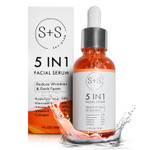 S+S 5-In-1 Anti aging serum/anti wrinkle serum/Brightening Skincare for glowing skin/moisturizing serum/Hyaluronic Serum / 1 Oz/30ML