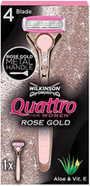 WILKINSON SWORD - Quattro For Women | Premium Metal Rose Gold | Razor Handle + 1 Blade Refill WILKINSON SWORD - Quattro For Women | Premium Metal Rose Gold | Razor Handle + 1 Blade Refill