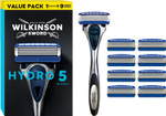 Wilkinson Sword Hydro 5 Mens Razor, Great Addition to Wash Bags for Men's Grooming, Great Shavers for Routine Shaving, 1 Reusable Handle plus 9 Blades Refills Pack Wilkinson Sword Hydro 5 Mens Razor, Great Addition to Wash Bags for Men's Grooming, Great Shavers for Routine Shaving, 1 Reusable Handle plus 9 Blades Refills Pack