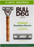 BULLDOG Skincare - Original Bamboo Razor Multipack, Smooth Glide Razor Handle Plus 9 Blade Refills for Men