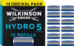 Wilkinson Sword Hydro 5 Mens Razor Refills, Great Addition to Wash Bags for Men's Grooming, Great Shavers for Routine Shaving and Holidays, 12 Refill Razor Blades Pack Wilkinson Sword Hydro 5 Mens Razor Refills, Great Addition to Wash Bags for Men's Grooming, Great Shavers for Routine Shaving and Holidays, 12 Refill Razor Blades Pack