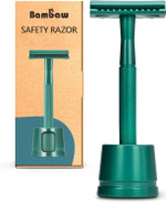 Metal Safety Razor with stand | Sea Green Shaving Razor | Metal Razors for Men and Women | Bambaw Metal Safety Razor with stand | Sea Green Shaving Razor | Metal Razors for Men and Women | Bambaw