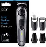 Braun Beard Trimmer Series 5 & Hair Clippers, Beard Trimmer Men Rechargeable, 40 Length Settings, 100-Min Cordless Runtime & Waterproof, BT5440, Silver, Black Braun Beard Trimmer Series 5 & Hair Clippers, Beard Trimmer Men Rechargeable, 40 Length Settings, 100-Min Cordless Runtime & Waterproof, BT5440, Silver, Black