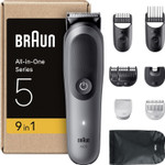 Braun All-in-One Series 5 Grooming Kit, 9in1, Ultra Sharp Blade, 120 Min, SkinGuard for Body, Precise & Efficient Trim, AquaGrip for Under Water Use, AIO5545, Grey Braun All-in-One Series 5 Grooming Kit, 9in1, Ultra Sharp Blade, 120 Min, SkinGuard for Body, Precise & Efficient Trim, AquaGrip for Under Water Use, AIO5545, Grey