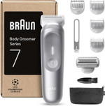 Braun Series 7 Body Groomer for Men, Body & Pubic Hair Trimmer with Smartlight & SkinGuard, 8-in-1 Grooming Kit, Waterproof Electric Shaver for Sensitive Areas, 100 Min Runtime, BG7555 Grey Braun Series 7 Body Groomer for Men, Body & Pubic Hair Trimmer with Smartlight & SkinGuard, 8-in-1 Grooming Kit, Waterproof Electric Shaver for Sensitive Areas, 100 Min Runtime, BG7555 Grey